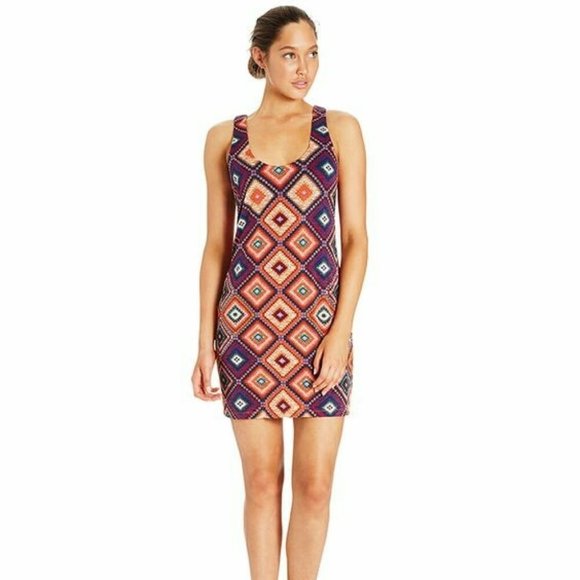 Tigerlily Dresses & Skirts - TIGERLILY Zehra Rainbow Bodycon Racerback Tank Mini Dress
